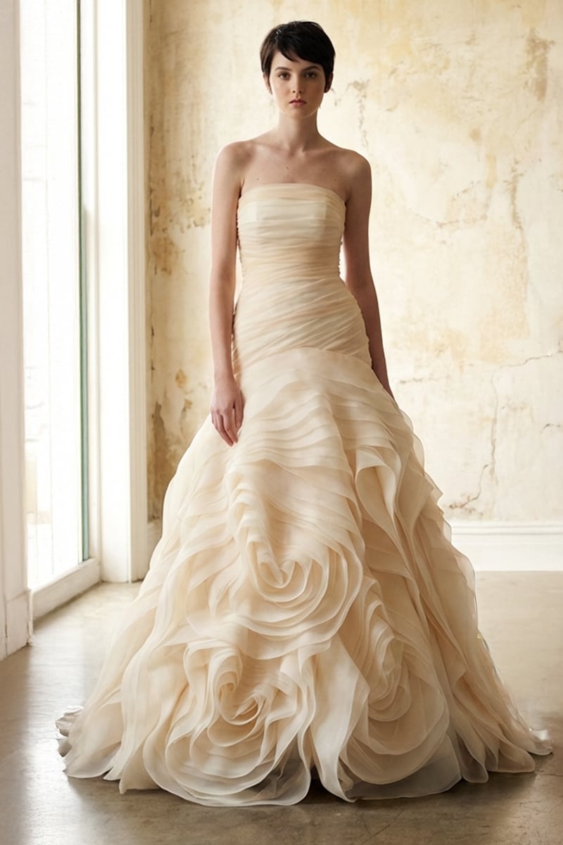 Sophia Strapless Organza Gown | JewelClues #color_beige