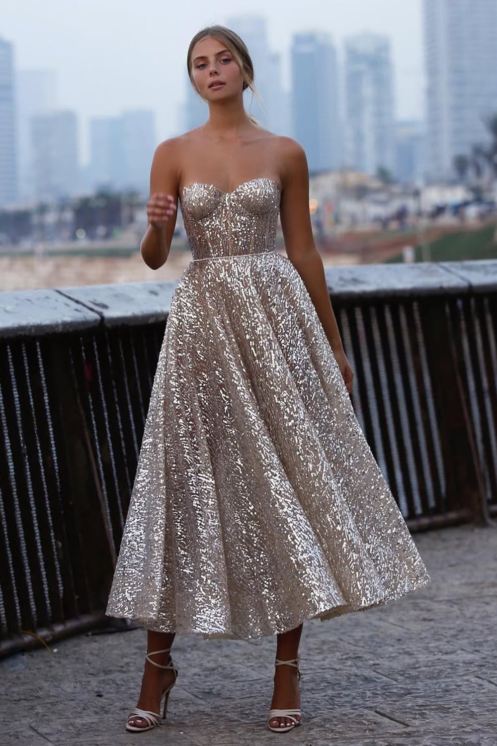 Sweet Love Sequin Strapless Midi Dress | JewelClues