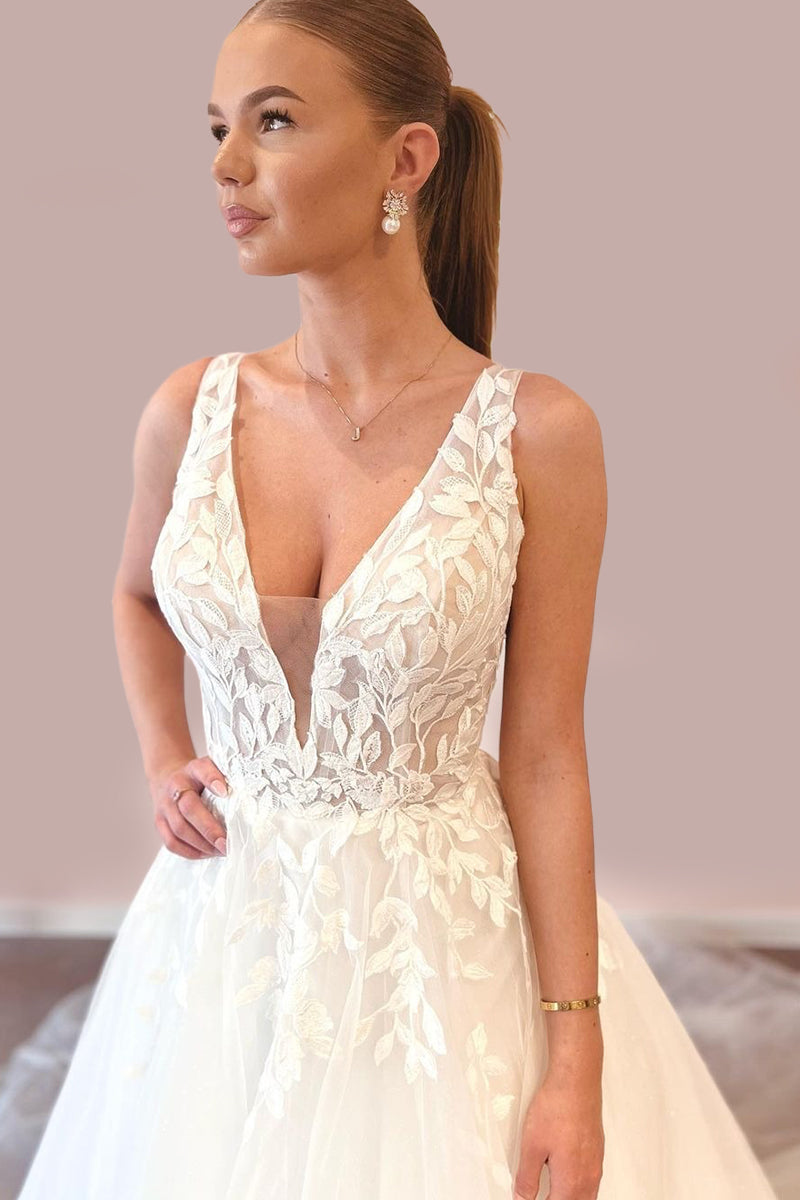 Color_Ivory | Sweetest Dream A-line Tulle Wedding Dress | Jewelclues