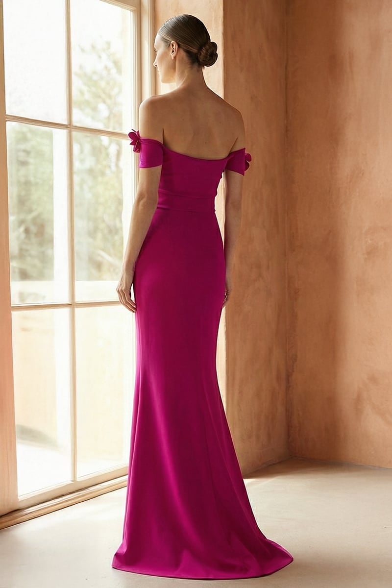 Thalia Off-the-Shoulder Maxi Dress | Jewelclues #color_fuchsia