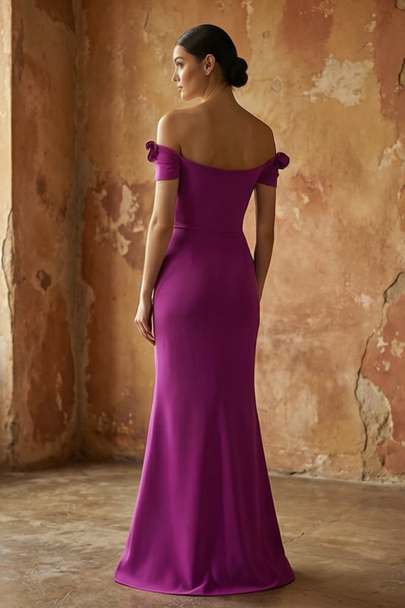 Thalia Off-the-Shoulder Maxi Dress | Jewelclues #color_purple