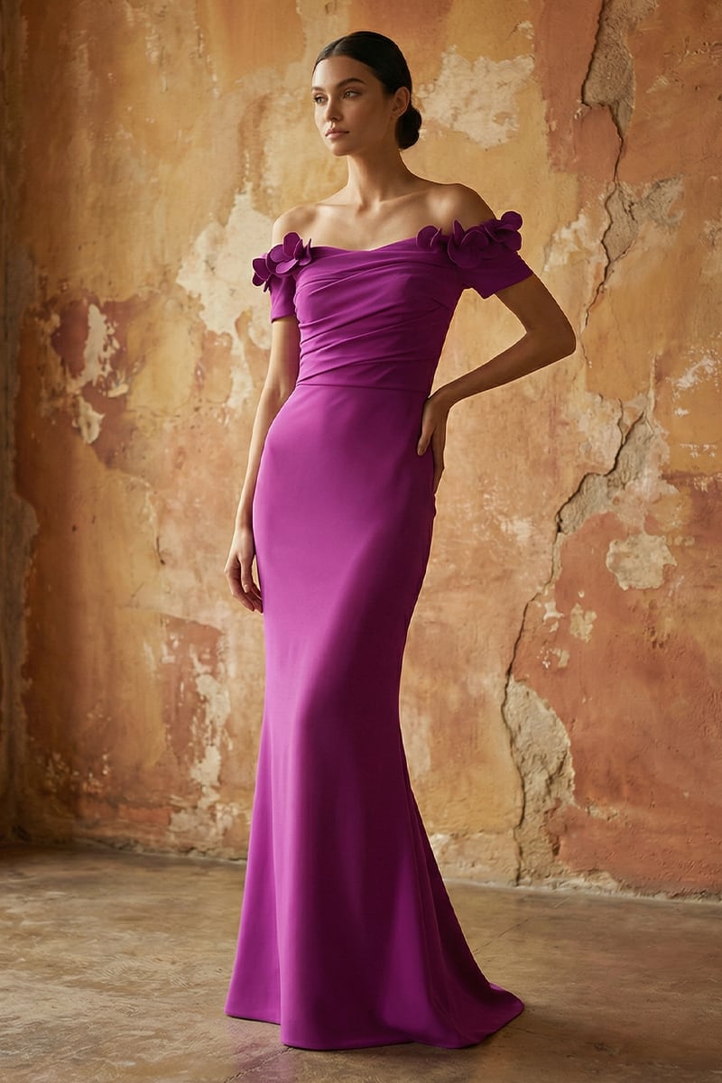 Thalia Off-the-Shoulder Maxi Dress | Jewelclues #color_purple