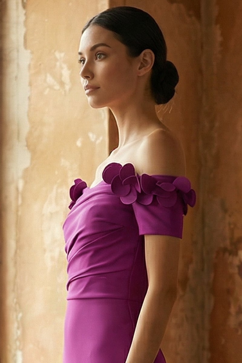 Thalia Off-the-Shoulder Maxi Dress | Jewelclues #color_purple