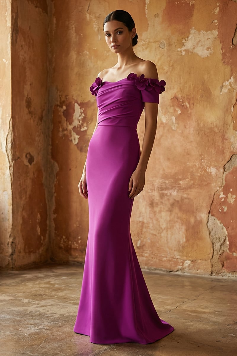 Thalia Off-the-Shoulder Maxi Dress | Jewelclues #color_purple