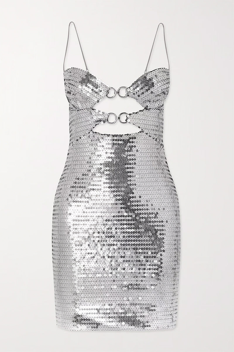 Truly Iconic Silver Sequin Mini Dress | Jewelclues
