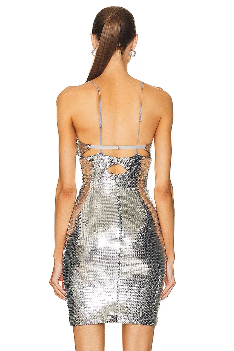 Truly Iconic Silver Sequin Mini Dress | Jewelclues