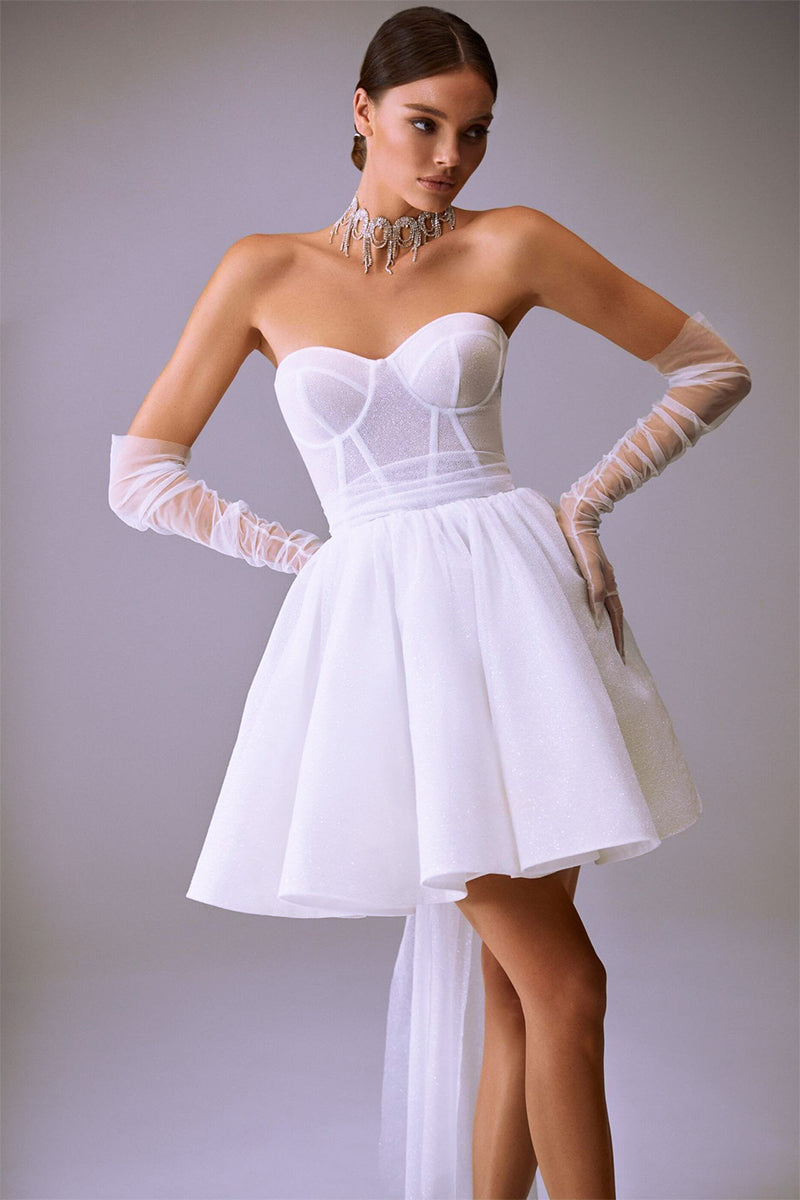 Truly Sensational Strapless Mini Dress | Jewelclues #color_white