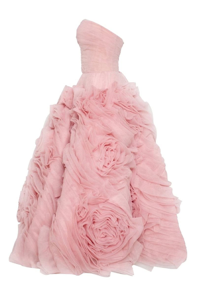 Unreal Sensibility Tulle Strapless Midi Dress | Jewelclues | #color_blush