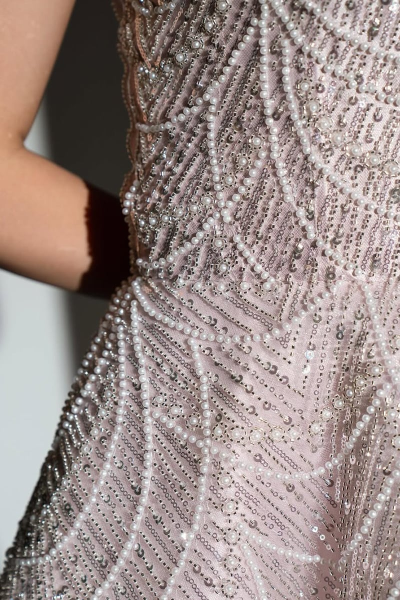 Valencia Strapless Beaded Ball Gown | Jewelclues #color_blush