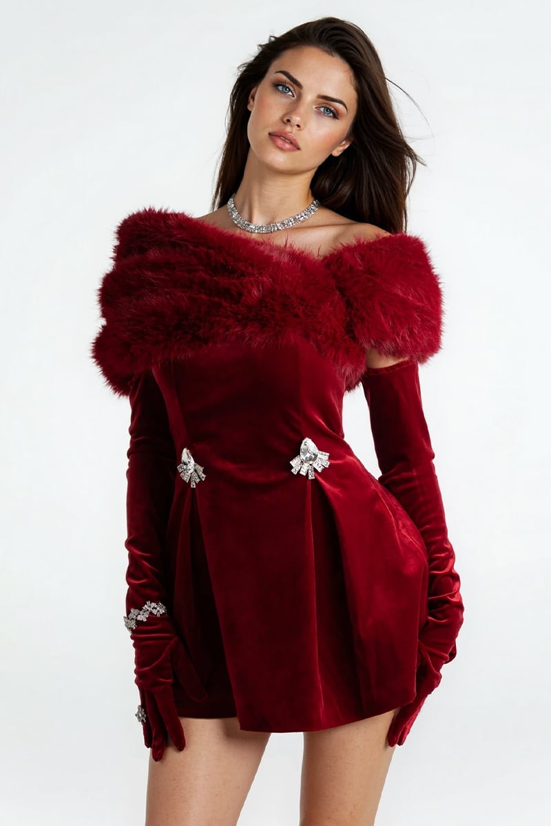 Valencia Velvet Mini Dress | Jewelclues