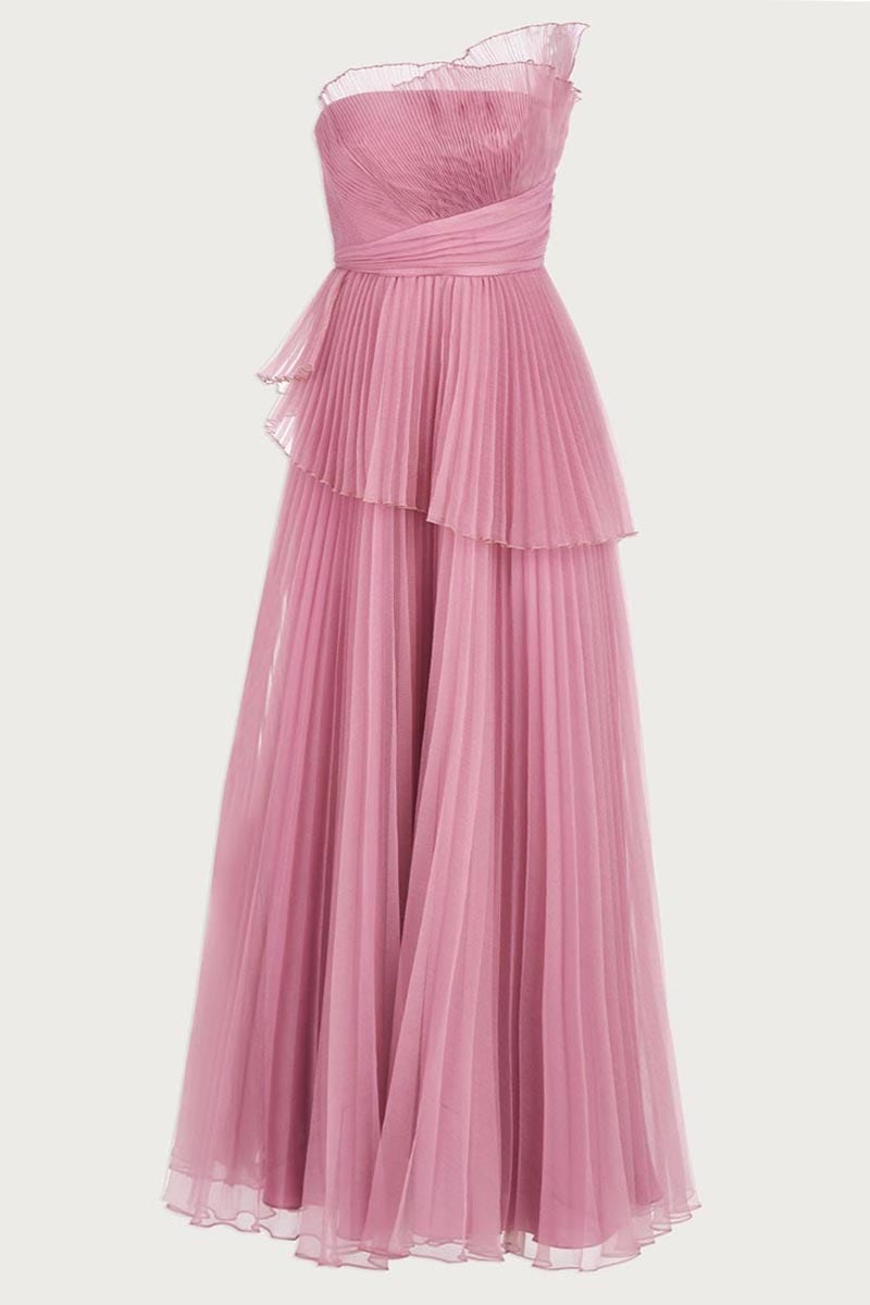 Valerie One-Shoulder Pleated Maxi Dress | Jewelclues #color_dusty pink