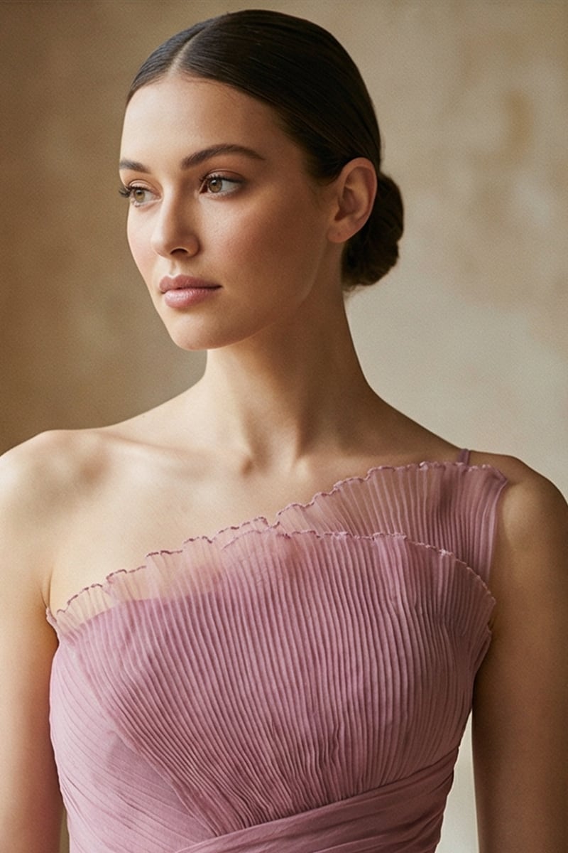 Valerie One-Shoulder Pleated Maxi Dress | Jewelclues #color_dusty pink