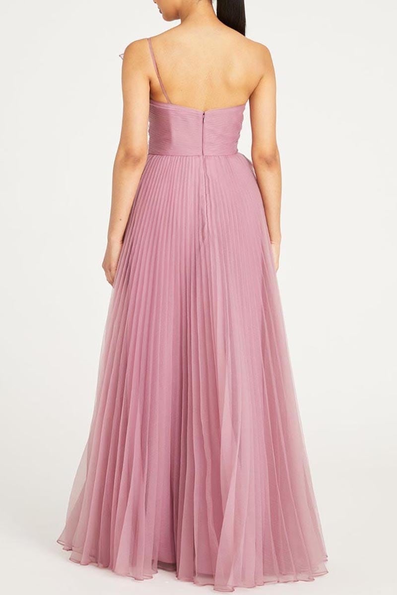 Valerie One-Shoulder Pleated Maxi Dress | Jewelclues #color_dusty pink