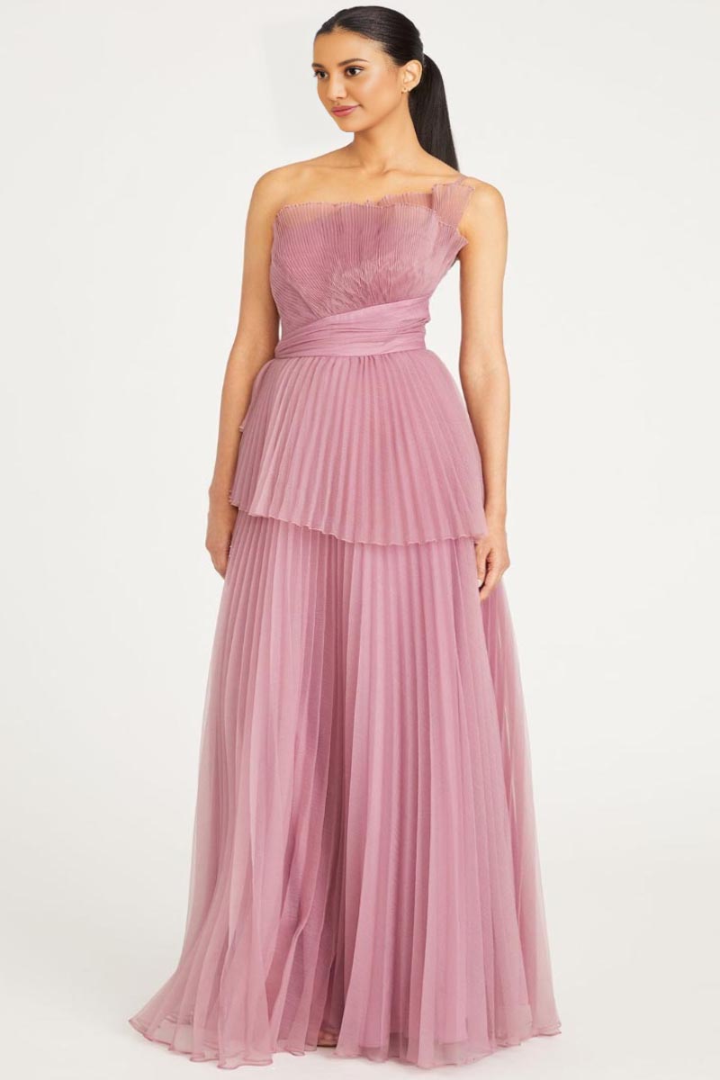 Valerie One-Shoulder Pleated Maxi Dress | Jewelclues #color_dusty pink