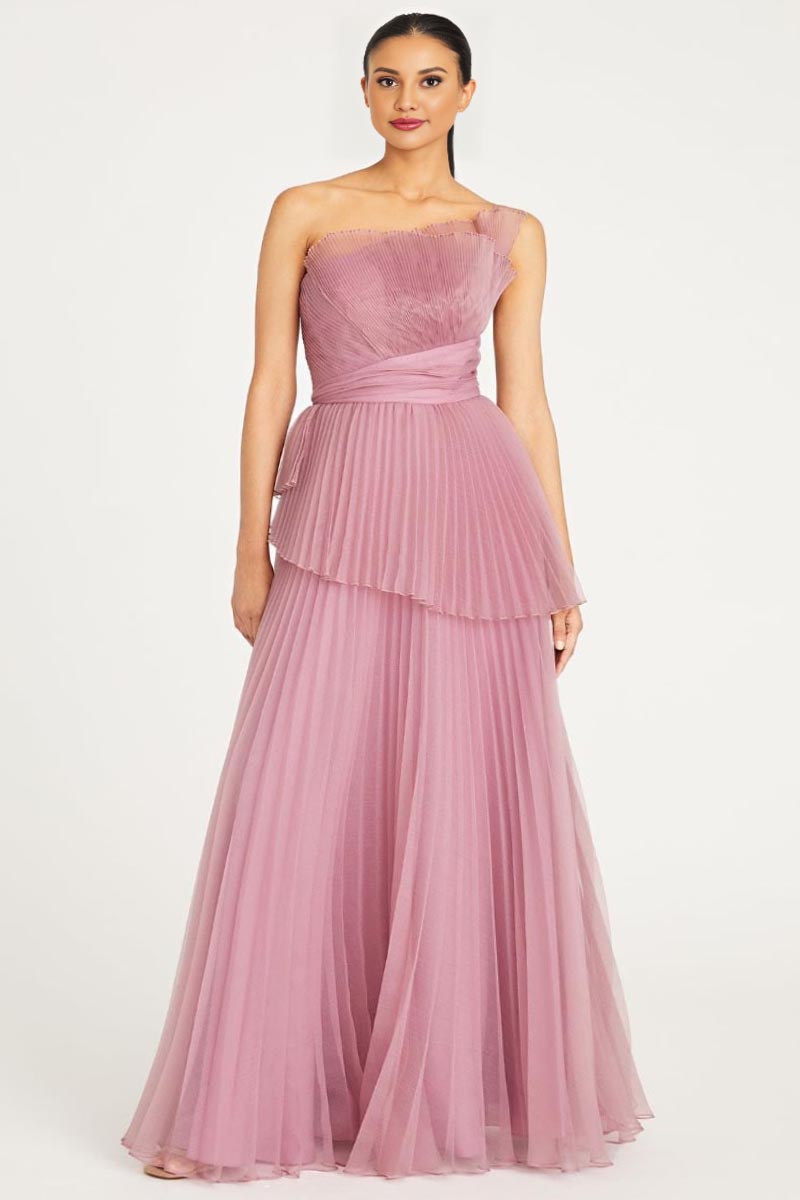 Valerie One-Shoulder Pleated Maxi Dress | Jewelclues #color_dusty pink