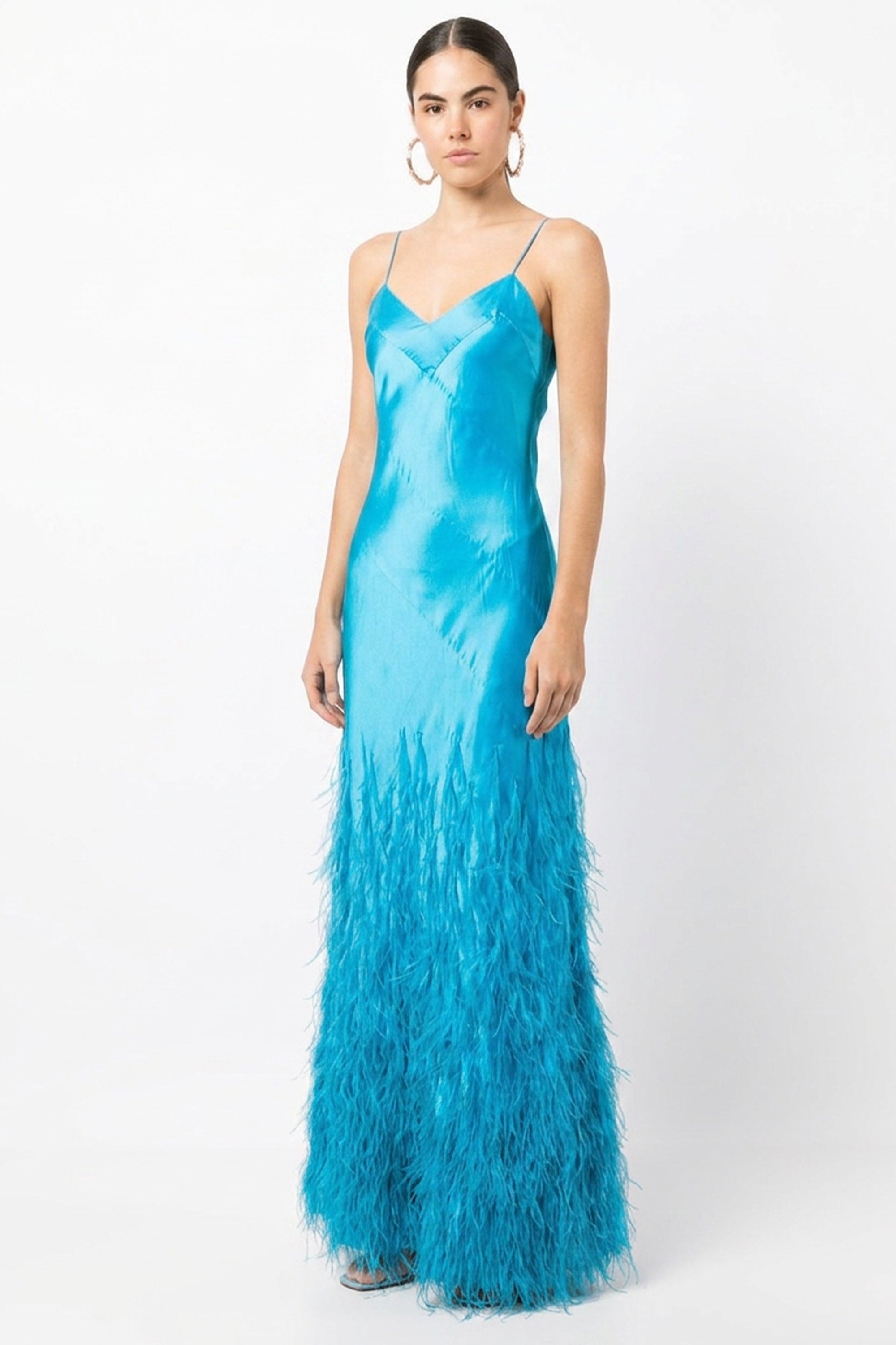 Veloria Silk Satin Gown | JewelClues #color_azure