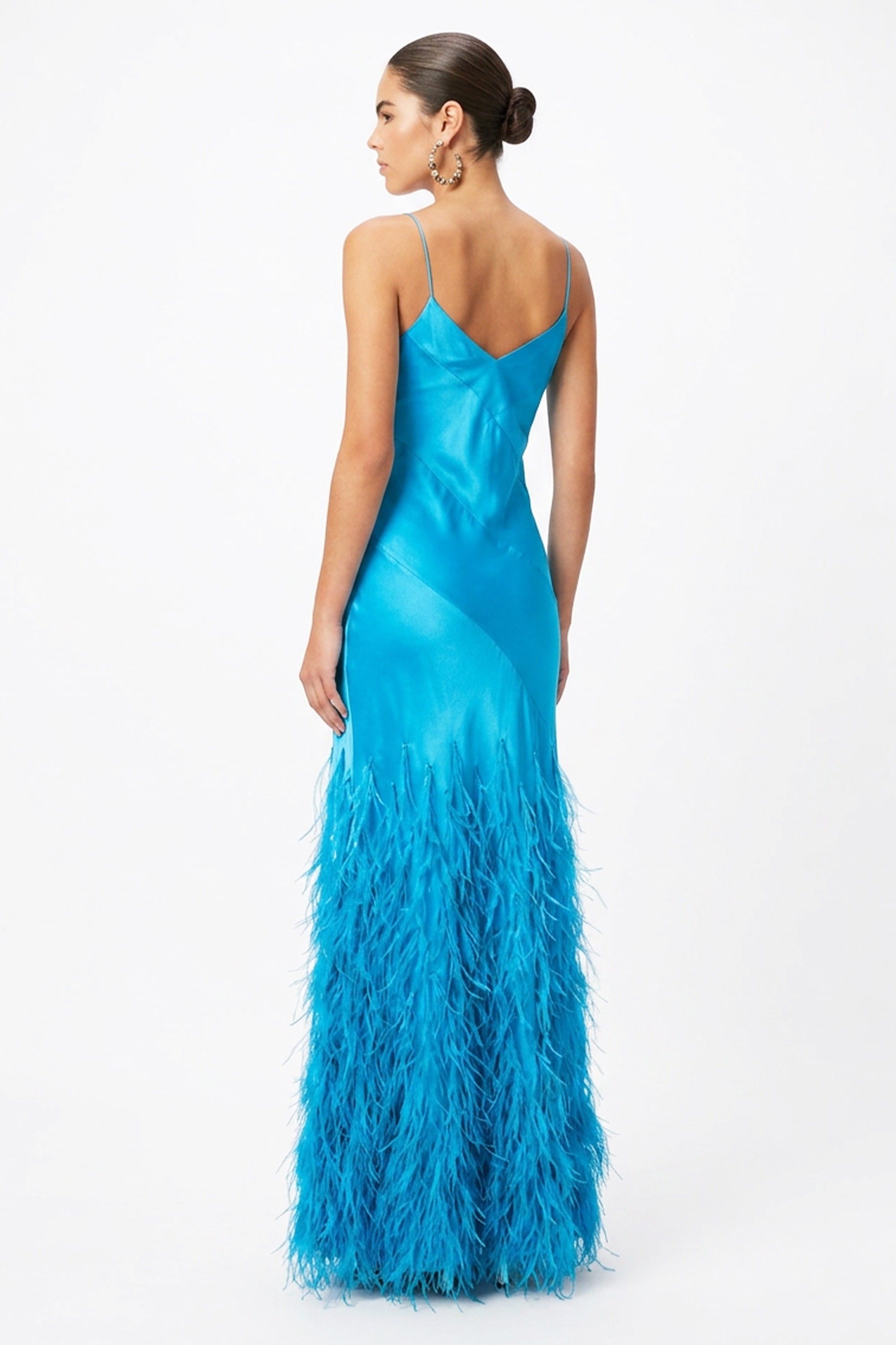 Veloria Silk Satin Gown | JewelClues #color_azure