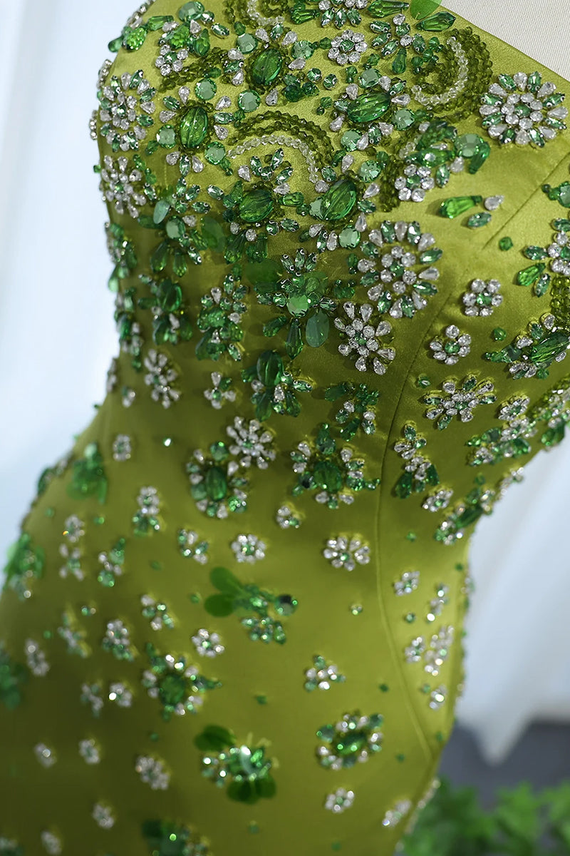Verdant Bloom Embellished Midi Dress | Jewelclues
