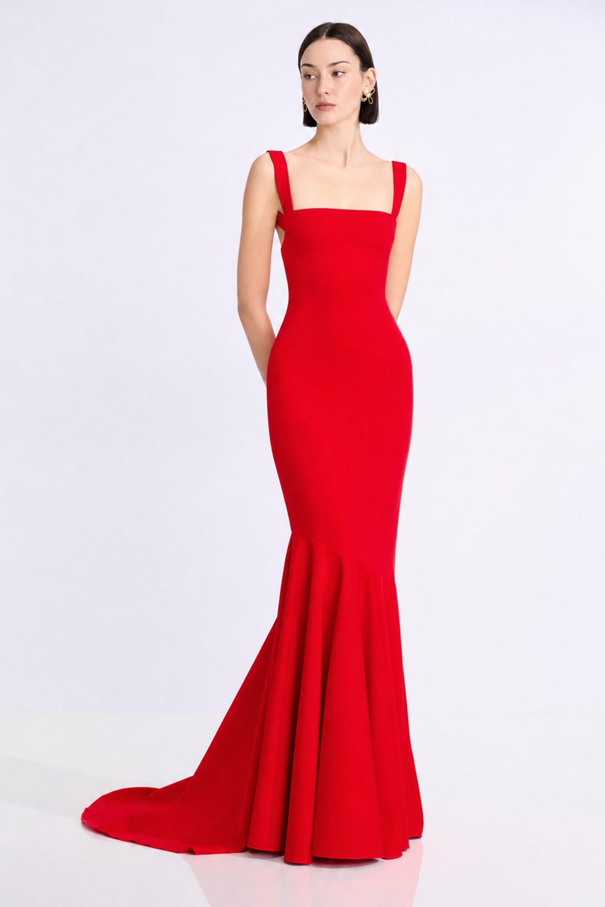 Verona Sculpted Mermaid Gown | JewelClues #color_red