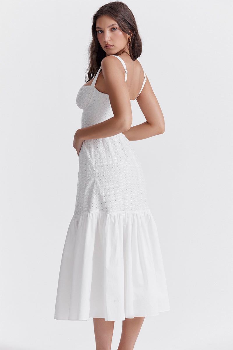 West Coast Vacation Eyelet Midi Dress | Jewelclues