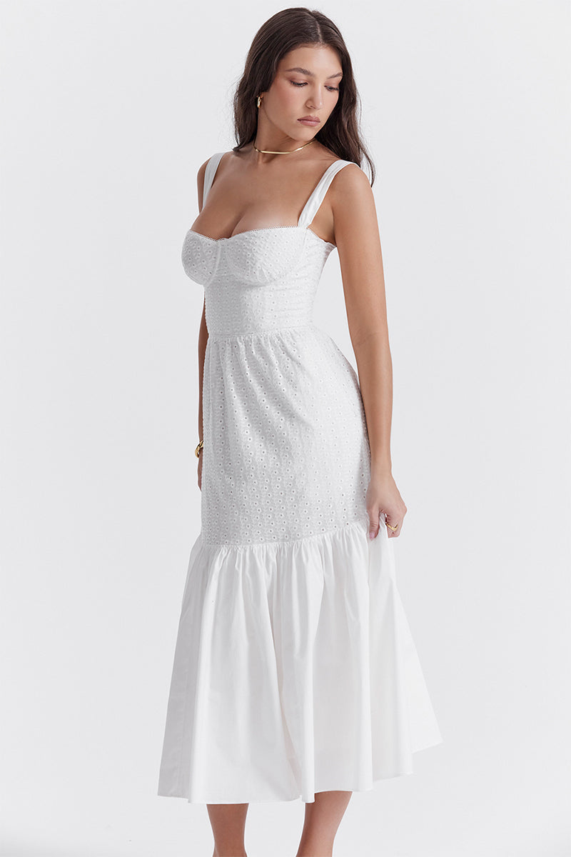West Coast Vacation Eyelet Midi Dress | Jewelclues