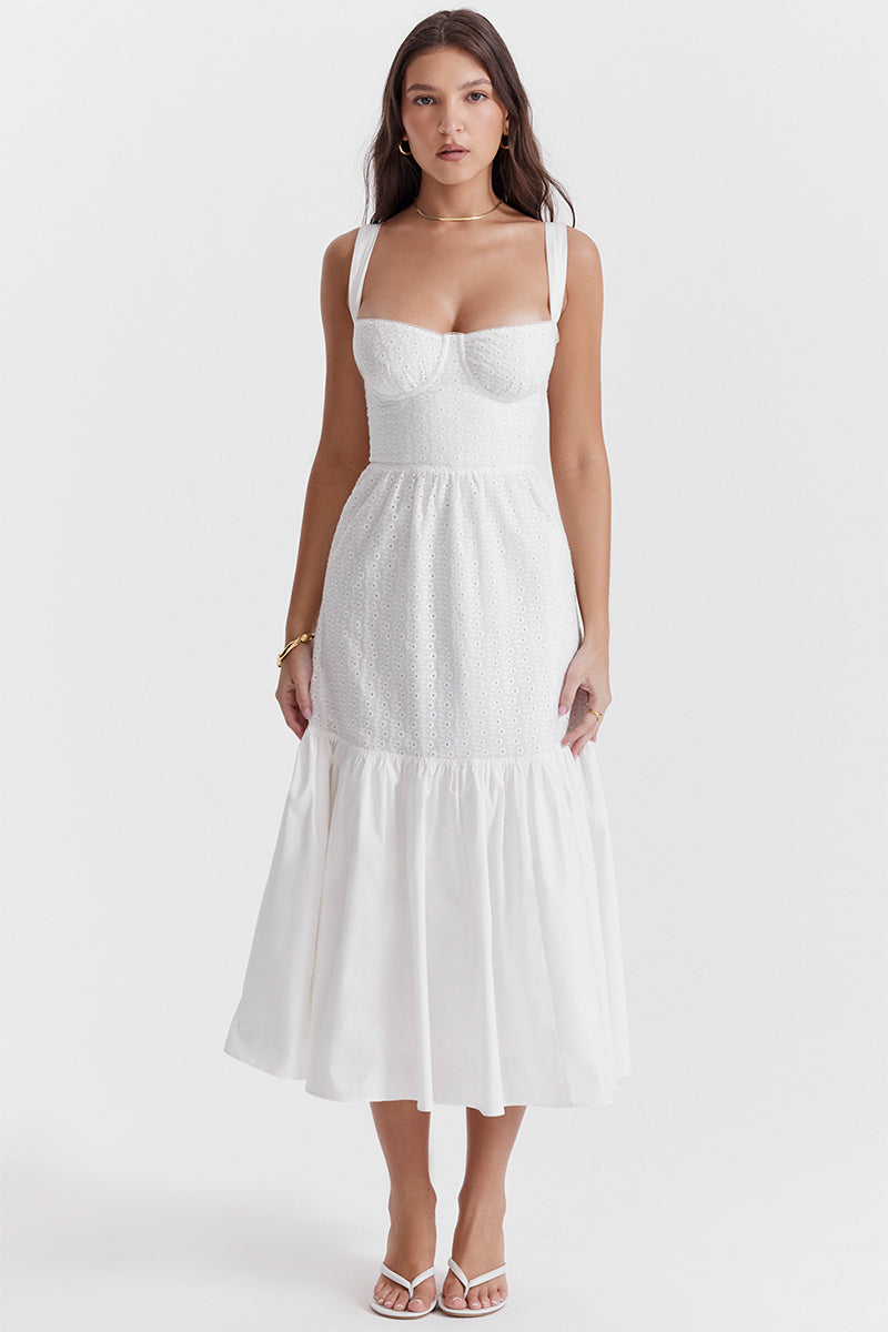 West Coast Vacation Eyelet Midi Dress | Jewelclues