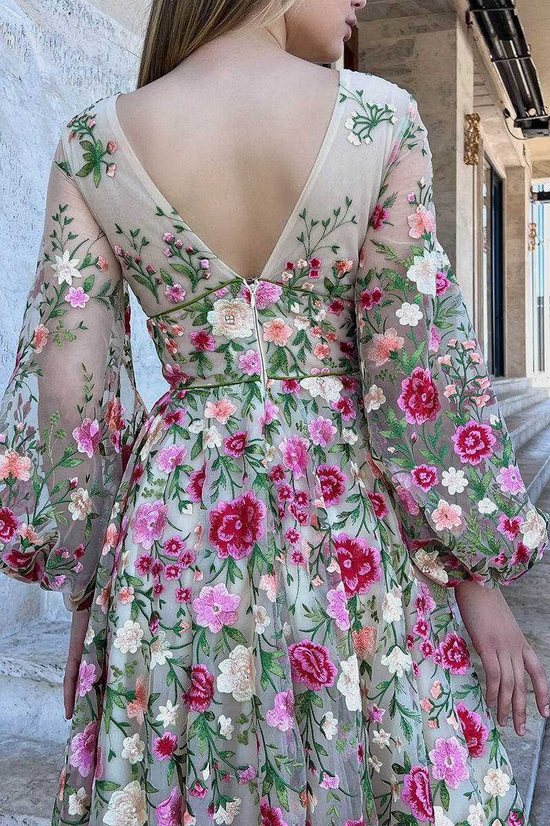 Wildflower Romance Embroidered Maxi Dress | Jewelclues