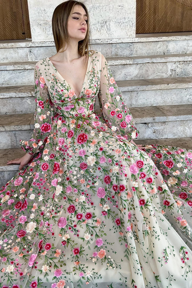 Wildflower Romance Embroidered Maxi Dress - Main Image