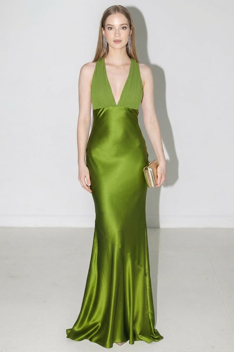 Zahara Lace-Up Satin Mermaid Gown | JewelClues