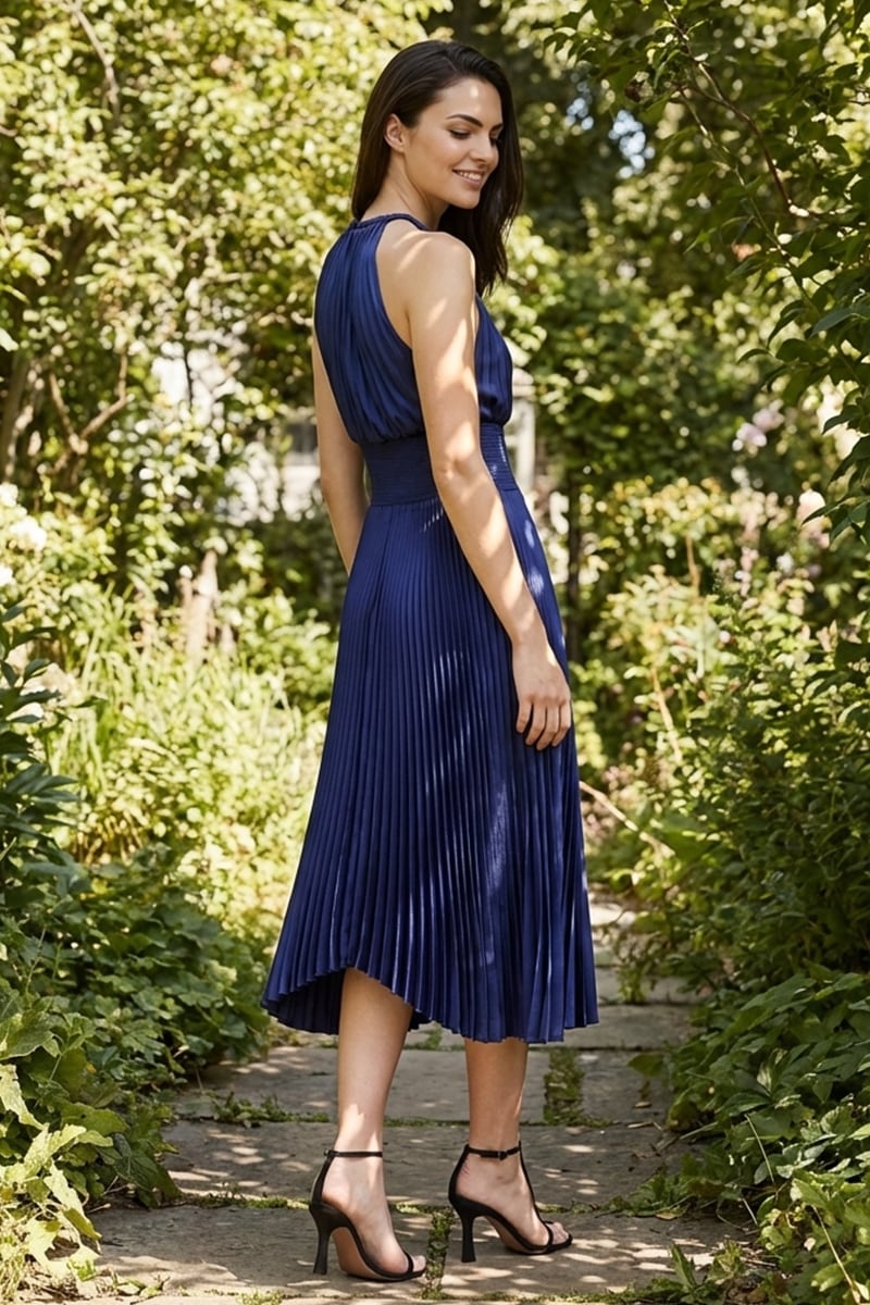 Zephyra Pleated Midi Dress | JewelClues