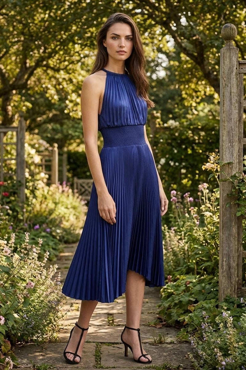 Zephyra Pleated Midi Dress | JewelClues