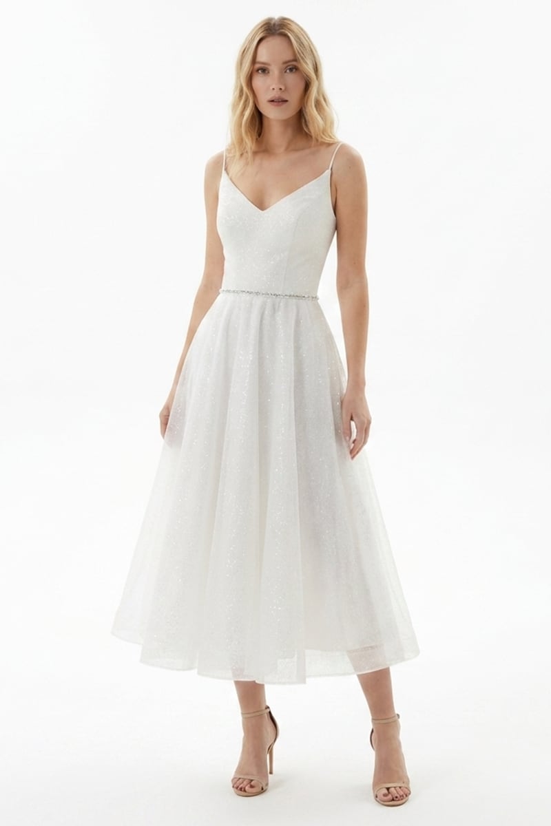 Zinnia Sparkly Midi Dress | JewelClues