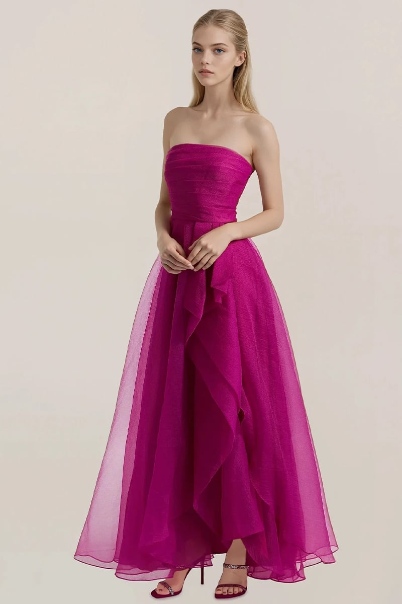 Zoa Strapless Draped Maxi Dress | Jewelclues