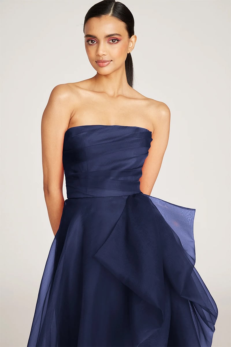 Zoa Strapless Maxi Dress | Jewelclues #color_navy blue