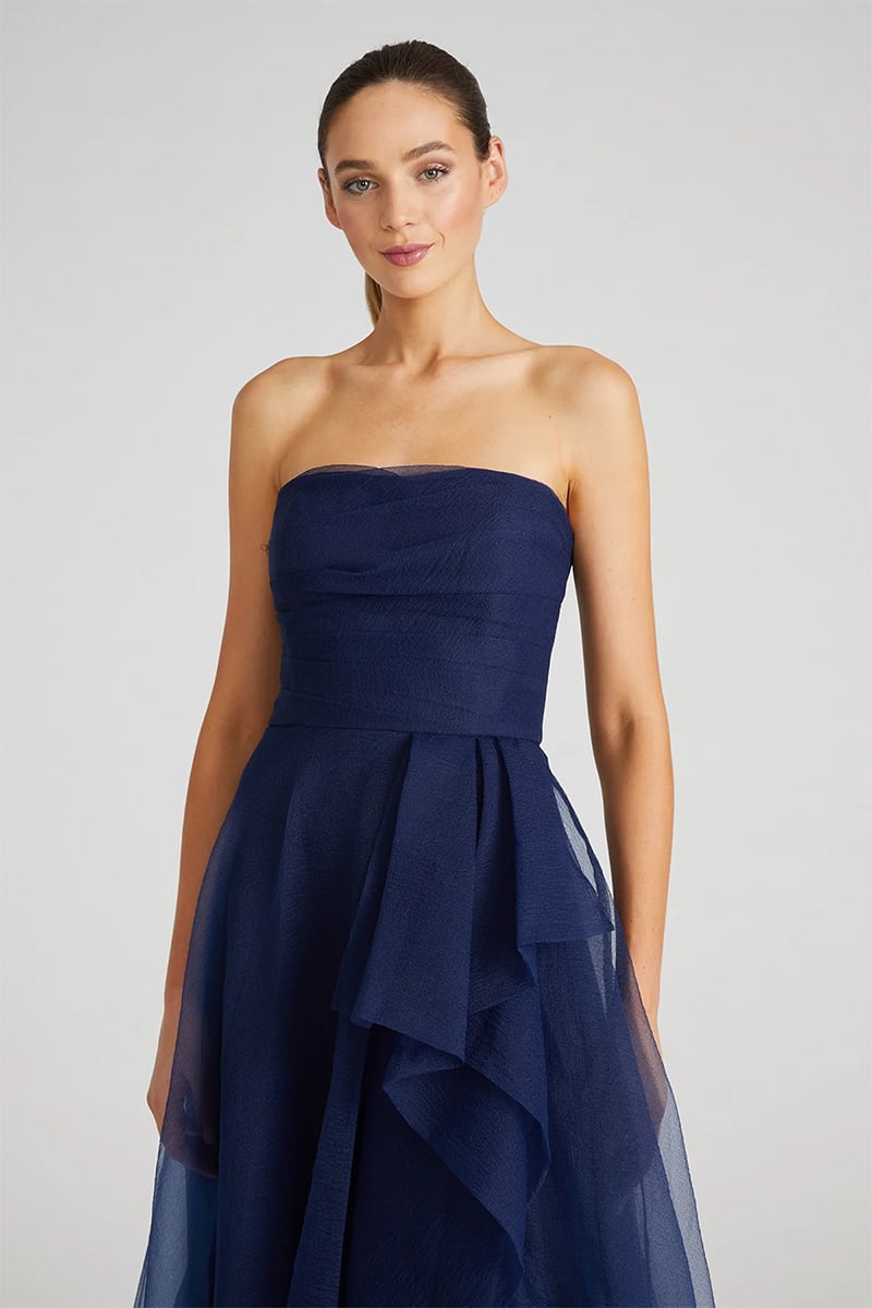 Zoa Strapless Maxi Dress | Jewelclues #color_navy blue