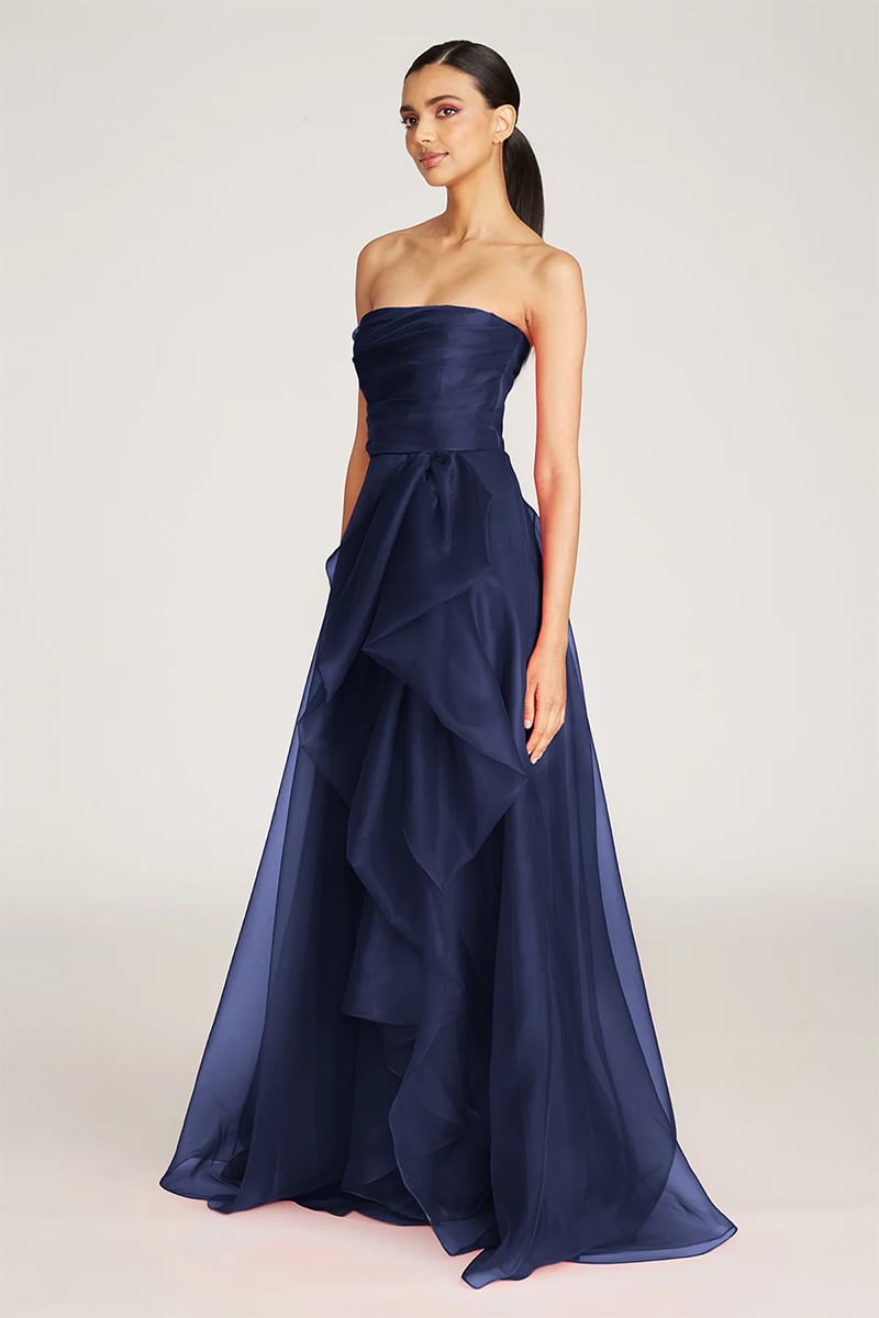 Zoa Strapless Maxi Dress | Jewelclues #color_navy blue