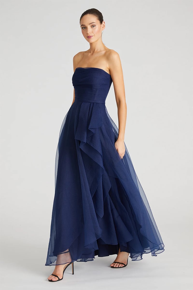 Zoa Strapless Maxi Dress | Jewelclues #color_navy blue