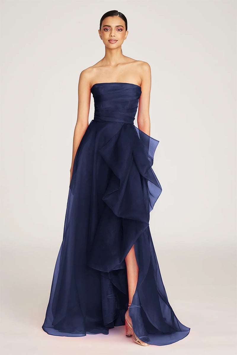 Zoa Strapless Maxi Dress | Jewelclues #color_navy blue