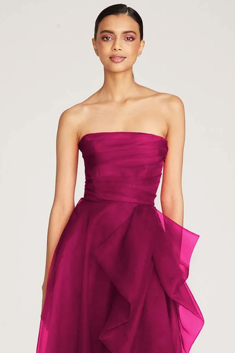 Zoa Strapless Maxi Dress | Jewelclues #color_magenta