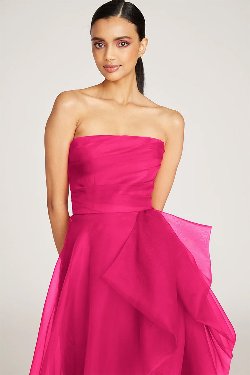 Zoa Strapless Maxi Dress | Jewelclues #color_hot pink