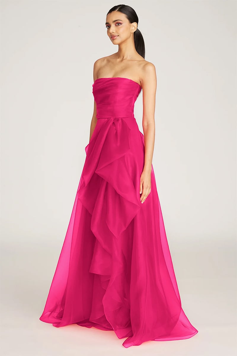 Zoa Strapless Maxi Dress | Jewelclues #color_hot pink