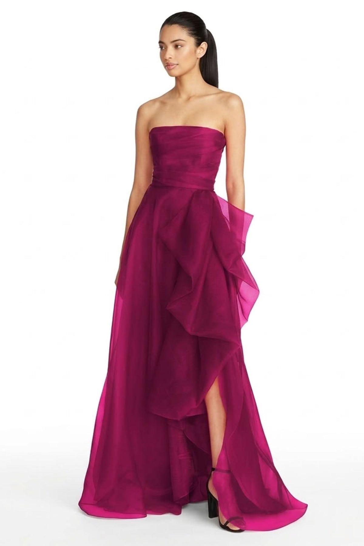 Zoya Strapless Maxi Dress | JewelClues #color_magenta