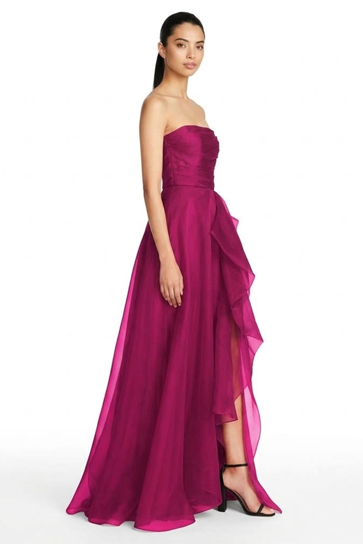 Zoya Strapless Maxi Dress | JewelClues #color_magenta