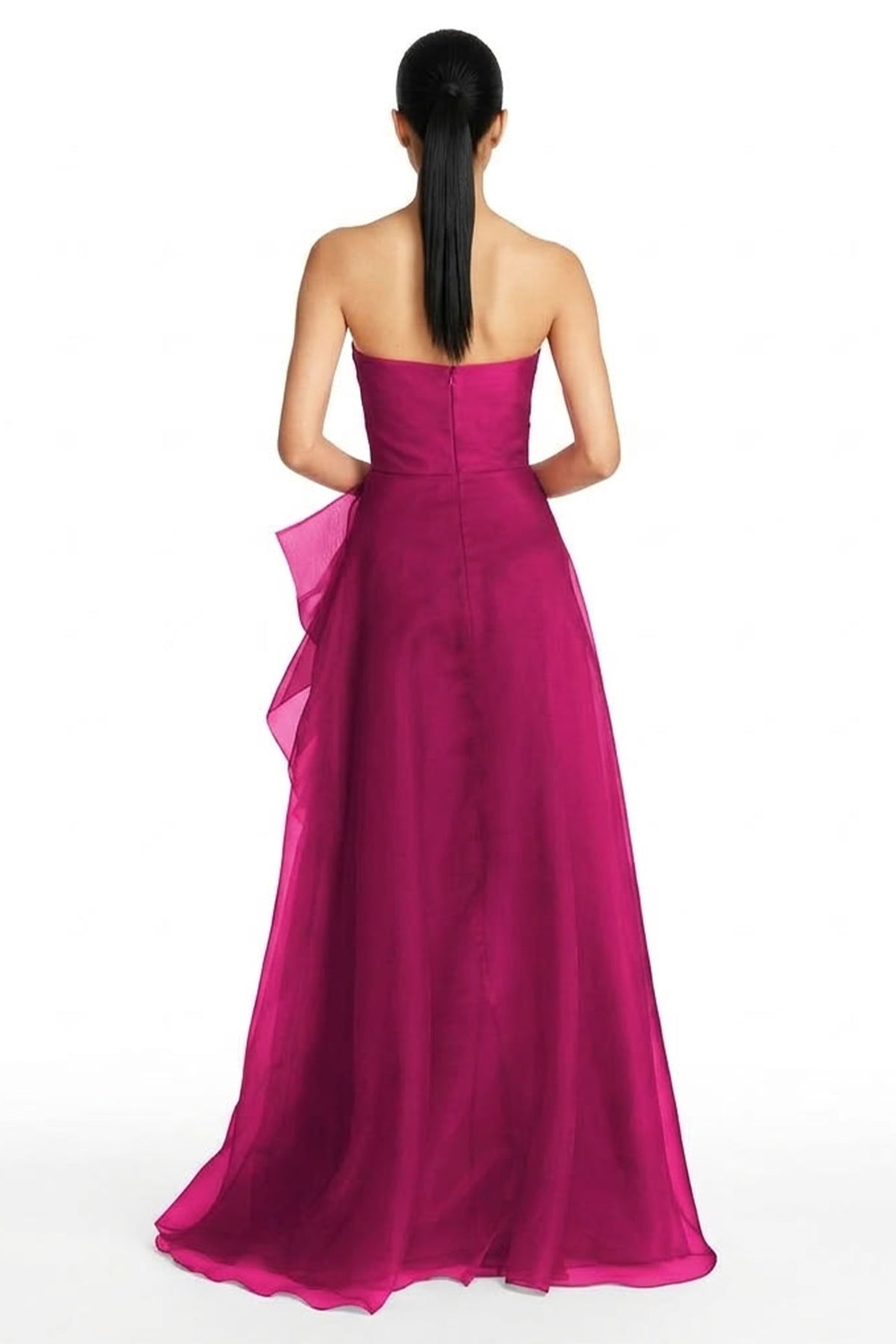 Zoya Strapless Maxi Dress | JewelClues #color_magenta