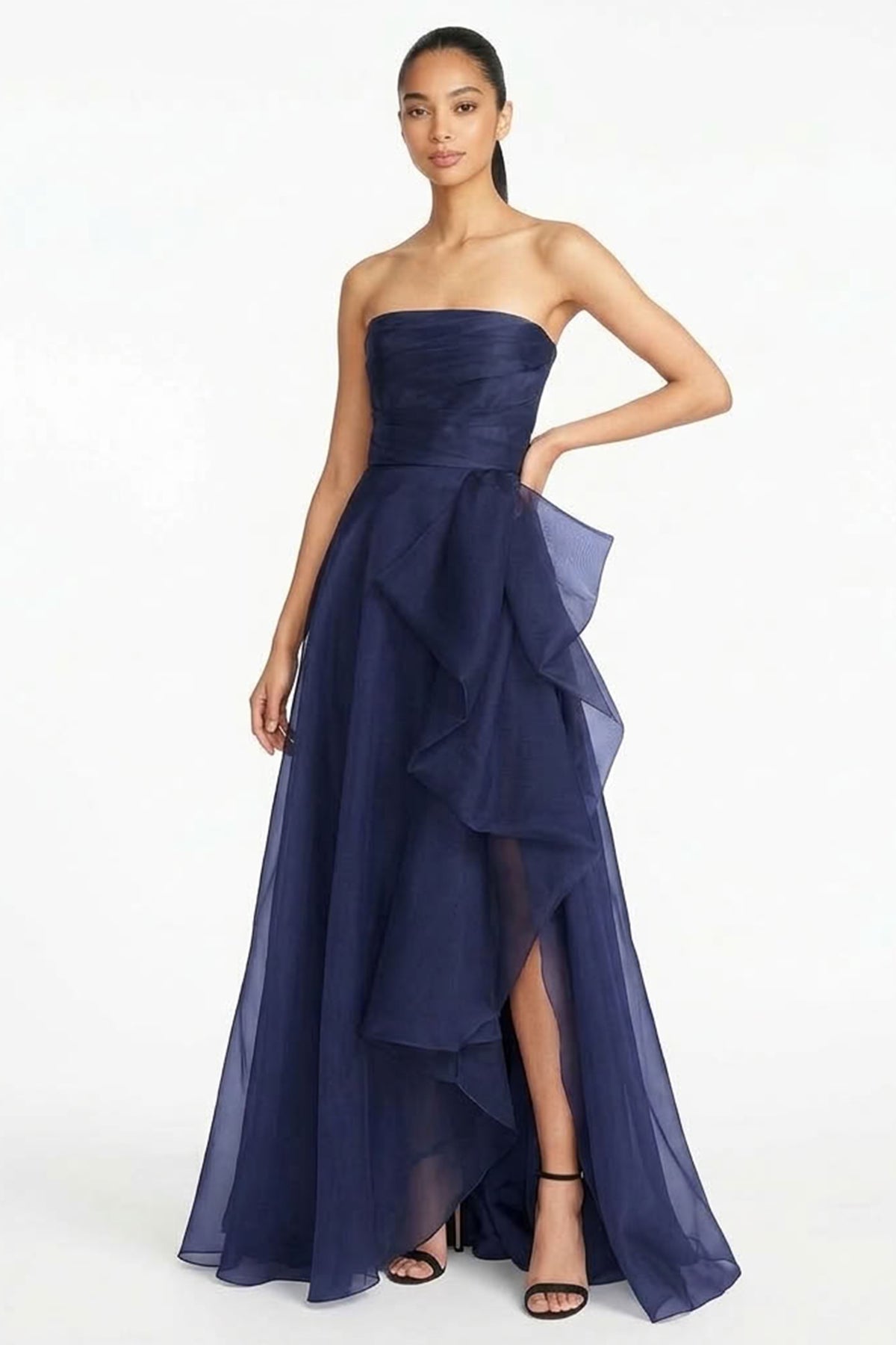 Zoya Strapless Maxi Dress | JewelClues #color_navy blue