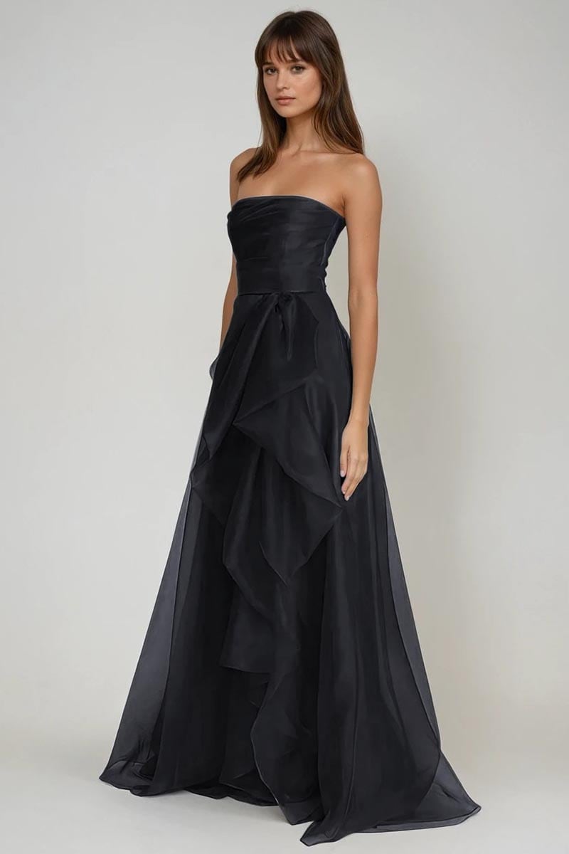 Zoya Strapless Maxi Dress | Jewelclues #color_black