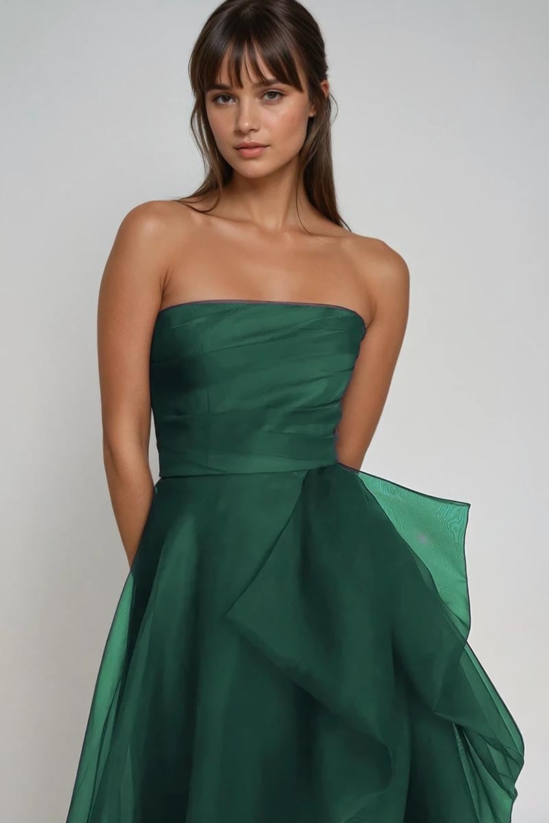 Zoya Strapless Maxi Dress | Jewelclues #color_green