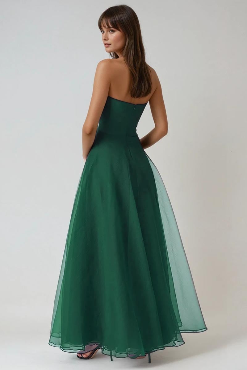 Zoya Strapless Maxi Dress | Jewelclues #color_green