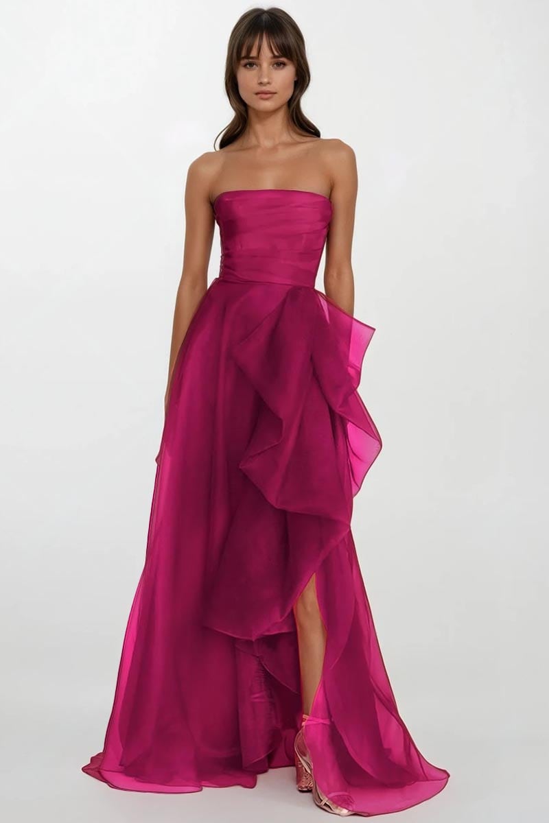 Zoya Strapless Maxi Dress | Jewelclues #color_Magenta