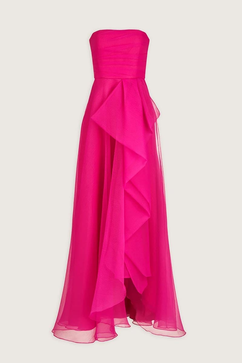 Zoya Strapless Maxi Dress | Jewelclues #color_Hot Pink